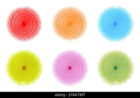 Forme astratte a forma di fiore con sfumatura, per l'uso nella progettazione grafica Illustrazione Vettoriale