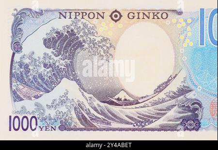 Nippon Ginko, banca nazionale giapponese, emetterà nuovi tagli mille banconote come metodo di pagamento in contanti nella vista posteriore 2024 Foto Stock