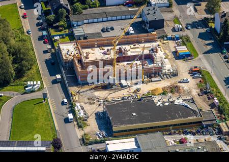 Luftbild, Baustelle mit Neubau Aldi Supermarkt an der Breitenfelder Straße, Gevelsberg, Ruhrgebiet, Nordrhein-Westfalen, Deutschland ACHTUNGxMINDESTHONORARx60xEURO *** Vista aerea, cantiere con nuovo supermercato Aldi a Breitenfelder Straße, Gevelsberg, zona Ruhr, Renania settentrionale-WestftxTESTRESTRESTRENTESTRO, Germania Foto Stock