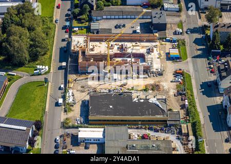 Luftbild, Baustelle mit Neubau Aldi Supermarkt an der Breitenfelder Straße, Gevelsberg, Ruhrgebiet, Nordrhein-Westfalen, Deutschland ACHTUNGxMINDESTHONORARx60xEURO *** Vista aerea, cantiere con nuovo supermercato Aldi a Breitenfelder Straße, Gevelsberg, zona Ruhr, Renania settentrionale-WestftxTESTRESTRESTRENTESTRO, Germania Foto Stock