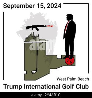 15 settembre 2024. Un tentativo di assassinio è stato fatto su Donald Trump mentre giocava a golf al suo Trump International Golf Club a West Palm Beac Foto Stock