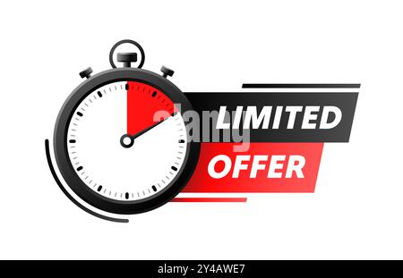 Offerta limitata, tag banner di vendita. Vettore Illustrazione Vettoriale