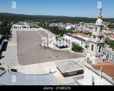 Vista aerea del santuario di nostra Signora di Fatima a Fátima, Portogallo. Europa Foto Stock