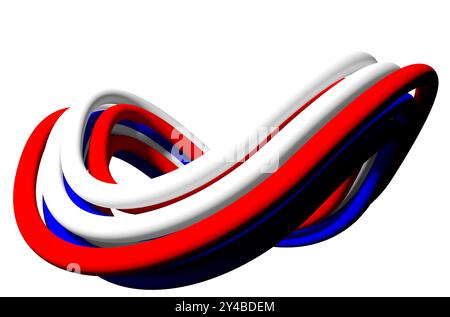 Segno di infinito composto da 9 linee curve - rendering 3d. Foto Stock