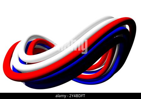 Segno di infinito composto da 9 linee curve - rendering 3d. Foto Stock