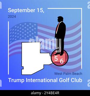 15 settembre 2024. Un tentativo di assassinio è stato fatto su Donald Trump mentre giocava a golf al suo Trump International Golf Club a West Palm Beac Foto Stock