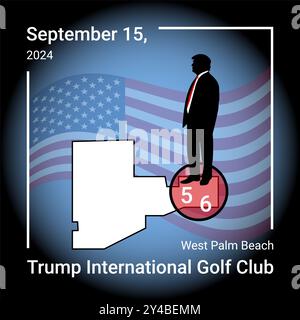 15 settembre 2024. Un tentativo di assassinio è stato fatto su Donald Trump mentre giocava a golf al suo Trump International Golf Club a West Palm Beac Foto Stock