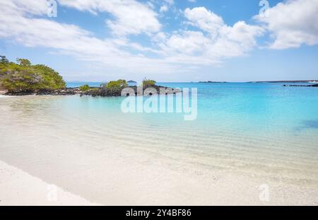 Splendida spiaggia su un'isola disabitata, le Isole Galapagos, Ecuador. Foto Stock