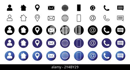 Set di icone vettoriali Web e mobili Illustrazione Vettoriale