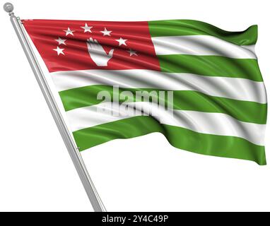 Flag of Abkhazia, questa è un'immagine generata al computer e resa in 3d. Foto Stock