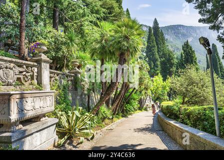 Giardino botanico di Villa Monastero a Varenna sul lago di Como, Italia, Europa Foto Stock