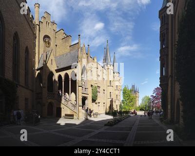 Cortile interno del castello di Hohenzollern Foto Stock