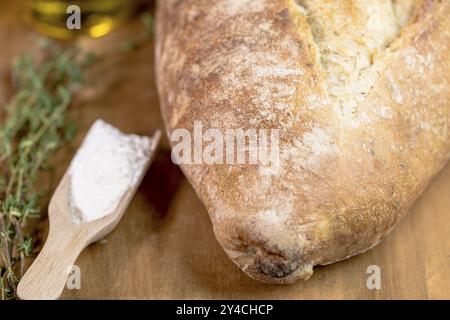 Pane ligure con rosmarino e timo Foto Stock