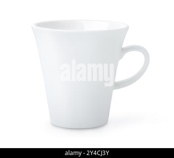 Bianco tazza di caffè isolato su sfondo bianco Foto Stock