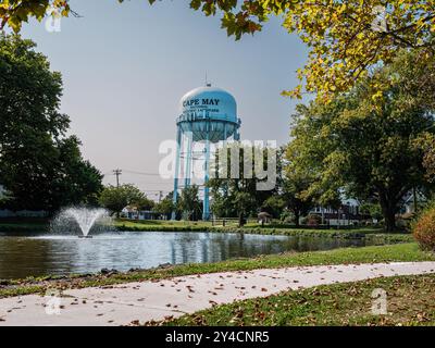 Cape May Municipal Tank, un serbatoio d'acqua a dieci zampe con una capacità di 700.000 galloni Foto Stock