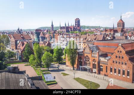 Vecchia architettura di Danzica, vista dall'alto Foto Stock