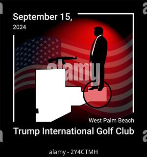 15 settembre 2024. Un tentativo di assassinio è stato fatto su Donald Trump mentre giocava a golf al suo Trump International Golf Club a West Palm Beac Foto Stock