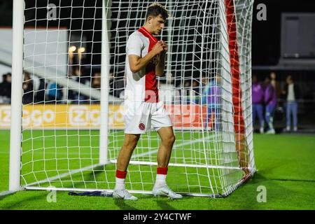 Amsterdam, Paesi Bassi. 17 settembre 2024. AMSTERDAM, PAESI BASSI - 17 SETTEMBRE: Ahmetcan Kaplan di Jong Ajax durante una partita olandese Keuken Kampioen Divisie tra Jong Ajax e Jong AZ allo Sportpark de Toekomst il 17 settembre 2024 ad Amsterdam, Paesi Bassi. (Foto di Raymond Smit/Orange Pictures) credito: Orange Pics BV/Alamy Live News Foto Stock