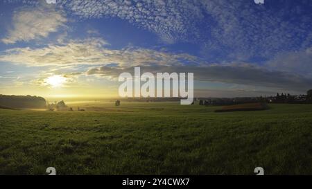 Atmosfera mattutina all'Altshausener Ried Foto Stock