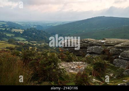 La mattina presto, lontana fotografia di Dartmeet e Hexworthy Foto Stock