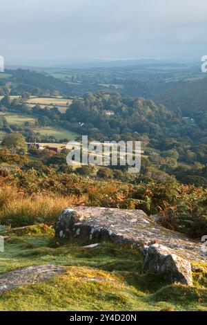 La mattina presto, lontana fotografia di Dartmeet e Hexworthy Foto Stock