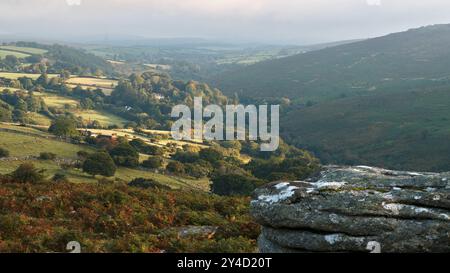 La mattina presto, lontana fotografia di Dartmeet e Hexworthy Foto Stock