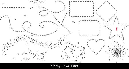 Set di Ant trail in forme diverse. Percorso insetti Illustrazione Vettoriale