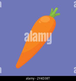 Vettore icona carota fresca vegetale. Vettore icona carota. vettore dell'ingrediente carota Illustrazione Vettoriale