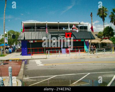 Uso editoriale a visualizzazione larga solo 17 settembre 2024. Gulfport, Florida, Stati Uniti. Stormrunners Tavern situata nell'ex edificio Caddy's al 3128 di Beach Blvd S. Foto Stock