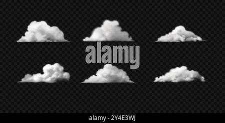 Set di nuvole di cullo bianche. Illustrazione vettoriale. Illustrazione Vettoriale