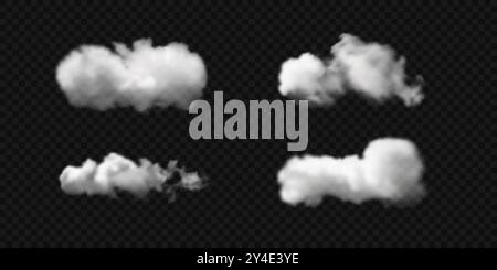Set di nuvole di cullo bianche. Illustrazione vettoriale. Illustrazione Vettoriale