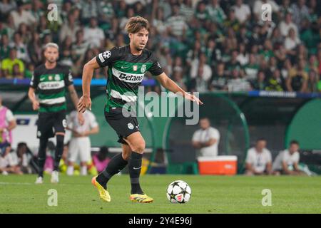 Lisboa, Portogallo. 17 settembre 2024. Daniel Braganza dello Sporting CP in azione durante la prima partita di UEFA Champions League tra Sporting e Lille all'Estádio José Alvalade di Lisbona, Portogallo. 09/17/2024 credito: Brasile Photo Press/Alamy Live News Foto Stock