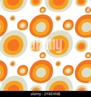 Modello senza cuciture con cerchi concentrici arancioni Illustrazione Vettoriale