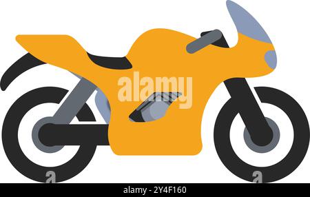 semplice moto moto silhouette moto sportiva icona vista laterale vettore isolato su sfondo trasparente Illustrazione Vettoriale