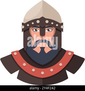 Un cavaliere medievale stilizzato in armatura Illustrazione Vettoriale