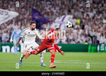 Madrid, Spagna. 17 settembre 2024. Enzo Millot del VfB Stuttgart in azione durante la partita di UEFA CHAMPIONS LEAGUE 2024/25 tra il Real Madrid e il VfB Stuttgart allo stadio Santiago Bernabeu. Punteggio finale Real Madrid 3 vs Stuttgart 1 (foto di Guillermo Martinez/SOPA Images/Sipa USA) credito: SIPA USA/Alamy Live News Foto Stock