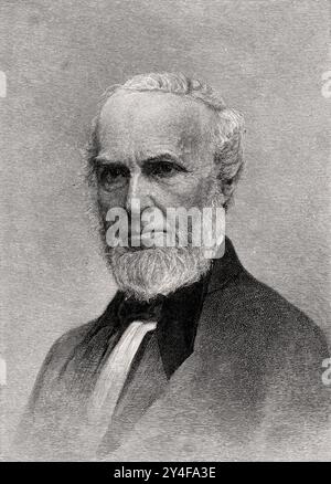 John Greenleaf Whittier (1807-1892 ) - Ritratto incisione Foto Stock