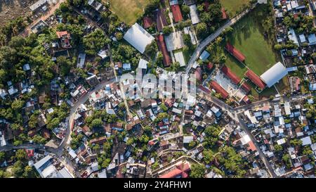 Vista aerea di Santos Reyes Nopala, una città di Oaxaca, Messico Foto Stock