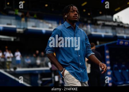 Samuel Mbangula della Juventus durante la partita di serie A tra Empoli e Juventus allo Stadio Carlo Castellani il 14 settembre 2024 a Empoli, in Italia Foto Stock