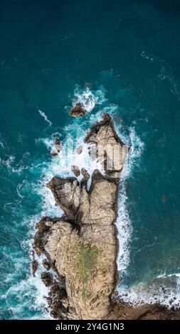 Vista aerea del punto panoramico di Punta Cometa, punto più a sud di Oaxaca, Messico Foto Stock