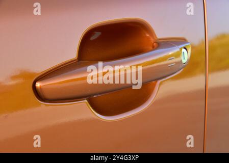 Maniglia sulla porta dell'auto Foto Stock