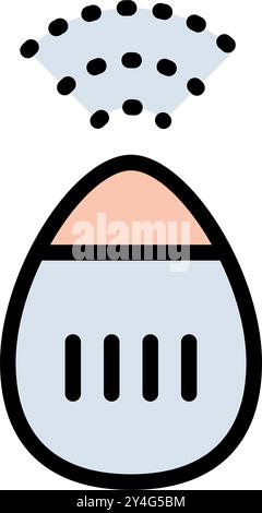 Icona del colore del dispositivo umidificatore. Concetto di purificatore d'aria per apparecchi elettronici pittogramma piatto. Illustrazione della tecnologia di ventilazione. Vettore semplice isolato su Illustrazione Vettoriale