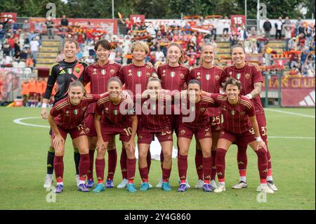 Roma, Italia. 18 settembre 2024. IN QUALITÀ DI squadra rom durante la seconda fase della UEFA Women's Champions League 2024/2025 tra AS Roma e Servette allo stadio tre Fontane di Roma il 18 settembre 2024. Sport - calcio. (Foto di Fabrizio Corradetti/LaPresse) credito: LaPresse/Alamy Live News Foto Stock