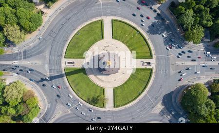 Vista aerea della colonna della Vittoria (Siegessaeule) a Berlino, Germania Foto Stock