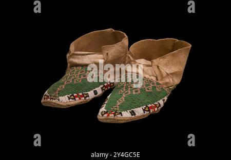 antiche scarpe indiane fatte a mano in sud america vecchie calzature Foto Stock