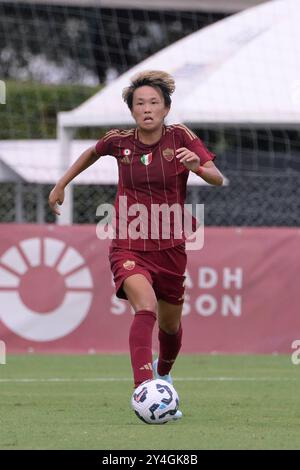 Roma, Italia. 18 settembre 2024. COME Moeka Minami della Roma durante la seconda fase della UEFA Women's Champions League 2024/2025 tra AS Roma e Servette allo stadio tre Fontane di Roma il 18 settembre 2024. Sport - calcio. (Foto di Fabrizio Corradetti/LaPresse) credito: LaPresse/Alamy Live News Foto Stock