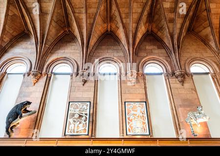 Architettura del Castello Smithsonian, Hall interna dell'ala ovest. Formalmente noto come Smithsonian Institution Building, lo Smithsonian Castle ospita l'adm Foto Stock