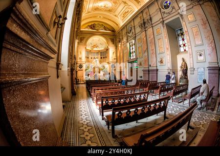 SANTIAGO, Cile: Una cappella all'interno della cattedrale metropolitana di Santiago, situata nel cuore di Santiago, Cile, di fronte a Plaza de Armas. La cattedrale neoclassica, originariamente costruita tra il 1748 e il 1800 con successive modifiche, si erge come un significativo punto di riferimento religioso e architettonico in Cile. Foto Stock