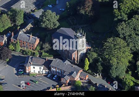 Veduta aerea di All Saints Congleton, St Peters Church, Congleton, Cheshire Foto Stock