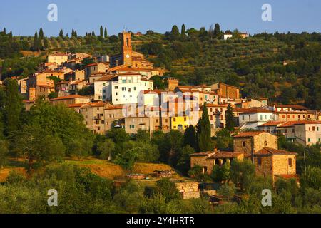 Borgo medievale di Scrofiano, provincia di Arezzo, Toscana, Italia Foto Stock